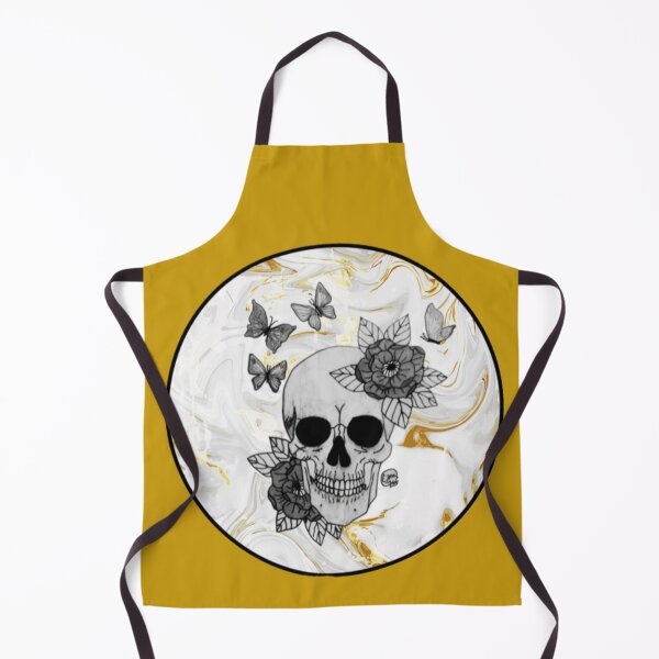 Item preview, White and Gold Marble Skull designed and sold by Arte Del Cuerpo Humano.