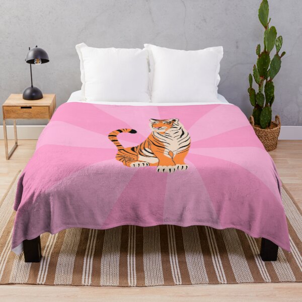 Item preview, Orange Tiger on Pink Background – 2022 Year of the Tiger Illustration designed and sold by GraphicBicycle.