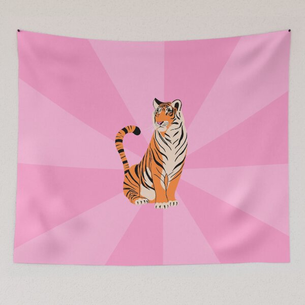 Item preview, Orange Tiger on Pink Background – 2022 Year of the Tiger Illustration designed and sold by GraphicBicycle.