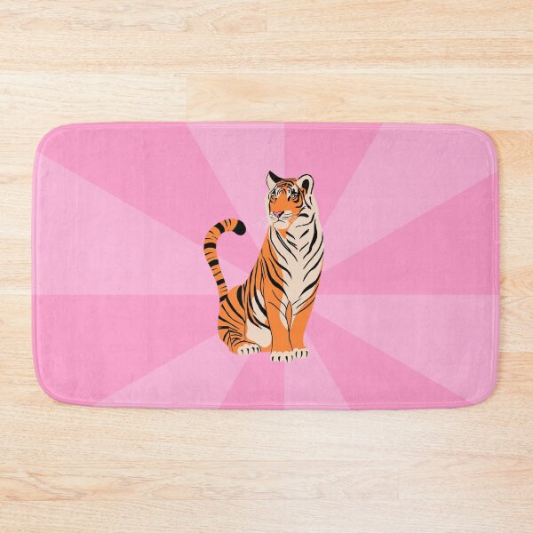 Item preview, Orange Tiger on Pink Background – 2022 Year of the Tiger Illustration designed and sold by GraphicBicycle.