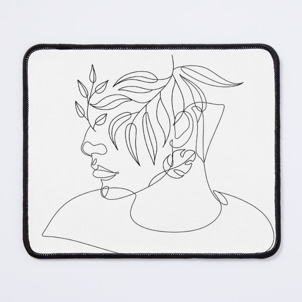 Item preview, Man with Flower Head Line art designed and sold by OneLinePrint.