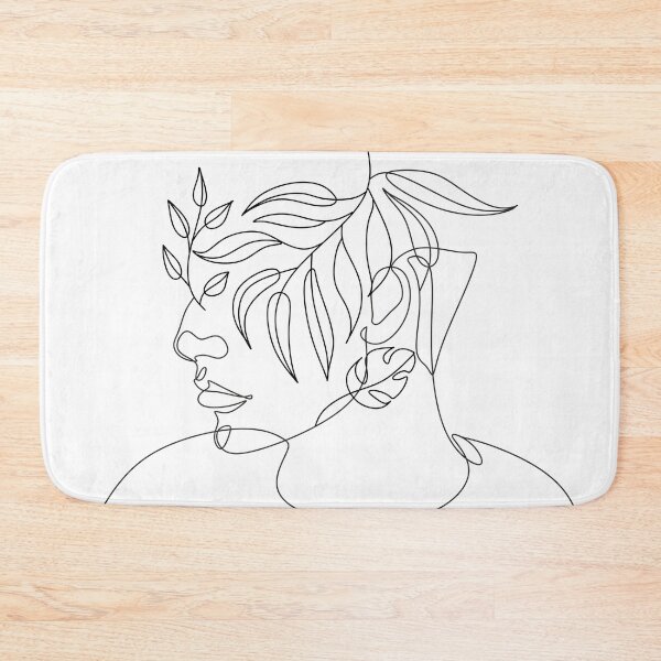 Item preview, Man with Flower Head Line art designed and sold by OneLinePrint.
