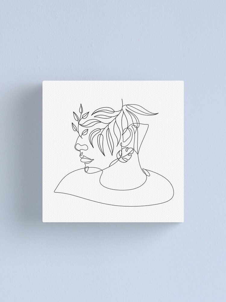 Man with Flower Head Line art