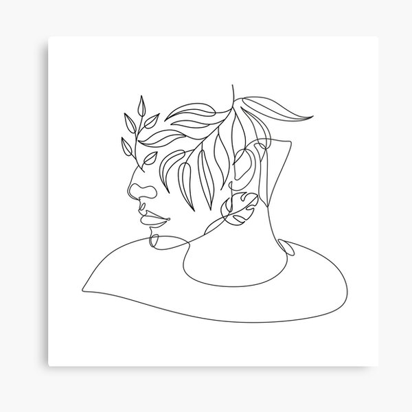 Man with Flower Head Line art