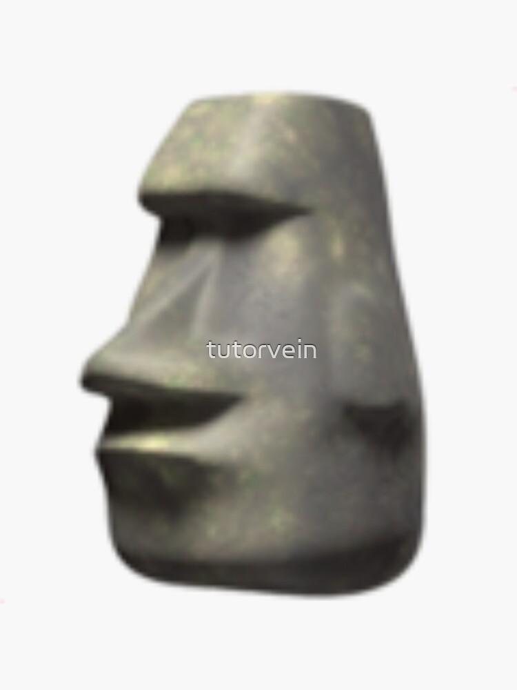 EMOJI STICKER , grey Moai statue art transparent background PNG