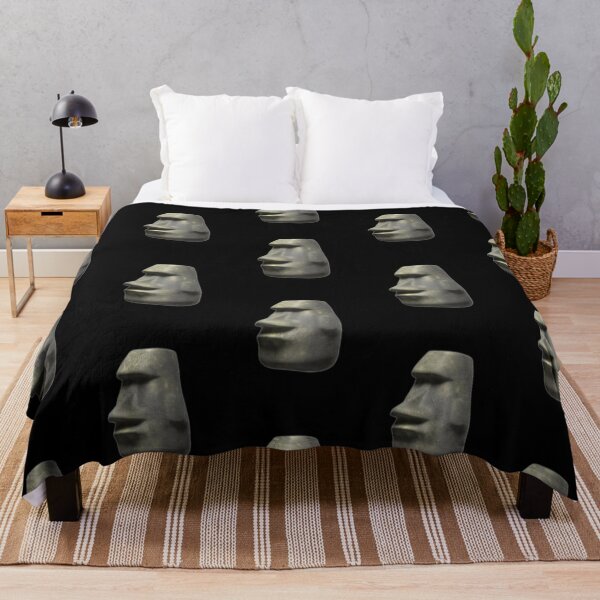 Moyai Emoji Moai Emoji Easter Island Black Duvet Cover for Sale