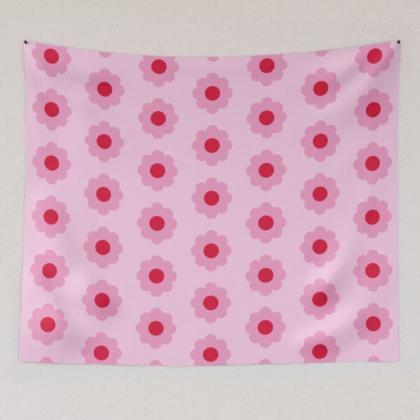 Item preview, Pretty Pink Groovy 60s Valentine Retro Vintage Flower Power Pattern designed and sold by lucybrownlane.