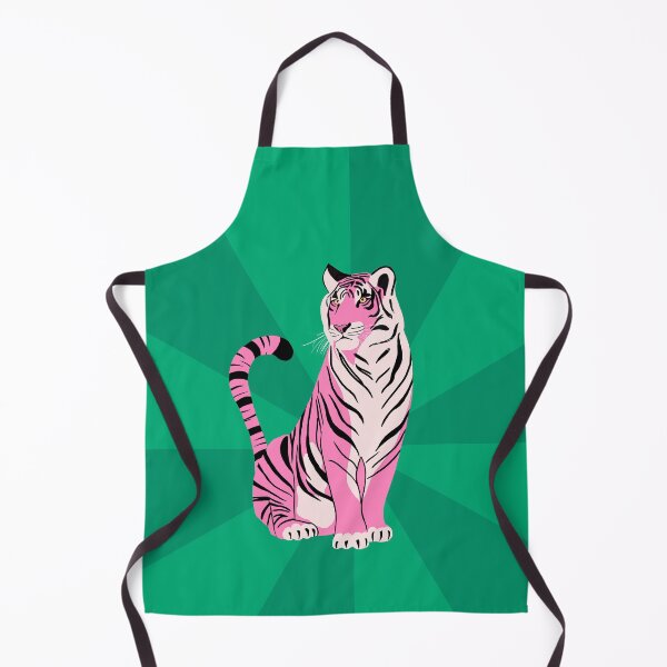 Item preview, Pink Tiger on Green Background – 2022 Year of the Tiger Illustration designed and sold by GraphicBicycle.