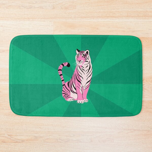 Item preview, Pink Tiger on Green Background – 2022 Year of the Tiger Illustration designed and sold by GraphicBicycle.