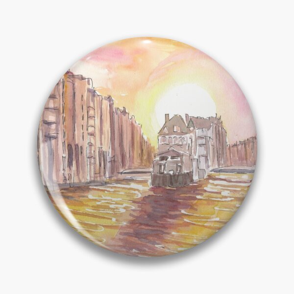 Item preview, Sunset in Hamburg with inimitable historic Speicherstadt designed and sold by artshop77.