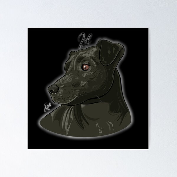 Item preview, Lil - Patterdale (Black Background) designed and sold by doodleeightytwo.
