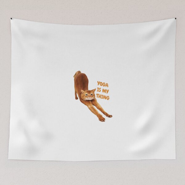 Item preview, Orange ginger cat stretch and saying yoga is my thing designed and sold by LewisRichie.