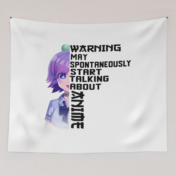 Item preview,  Warning May Spontaneously Talk About Anime Funny Manga Girl _pink illustration designed and sold by ANAS    HO.