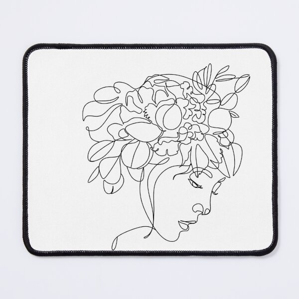 Item preview, Abstract face with flowers and butterfly by one line drawing. Modern continuous line art. Women line art.  designed and sold by OneLinePrint.