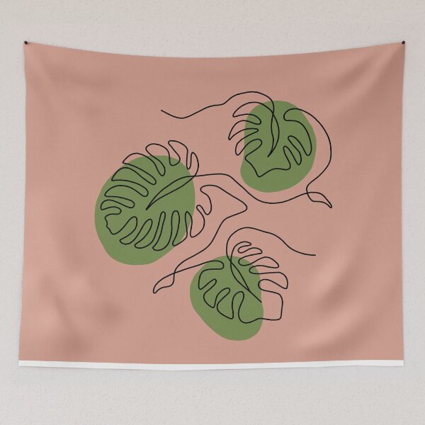 Item preview, Hojas de Monstera abstractas con un fondo rosa oscuro designed and sold by lullabel77.