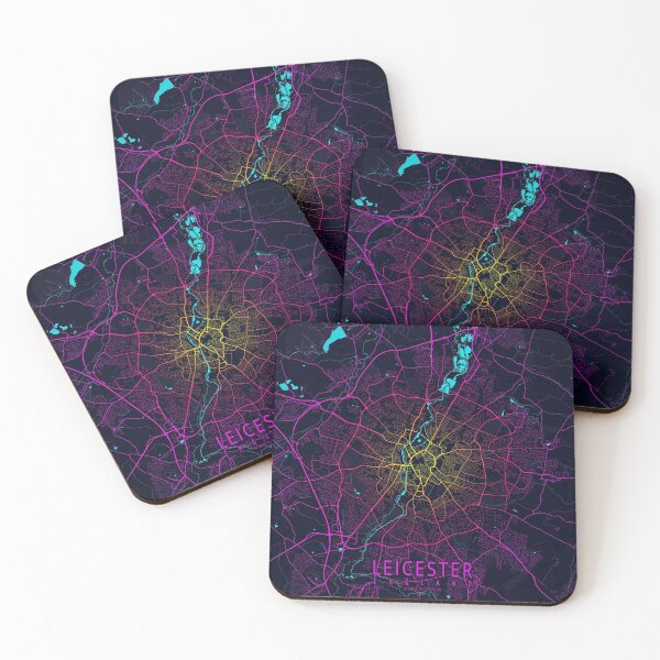 Item preview, Leicester City Map of England - Neon designed and sold by deMAP.