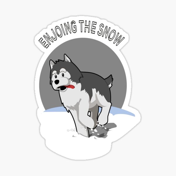 Dog Walk In The Snow - Funny Dog - Snow Sticker