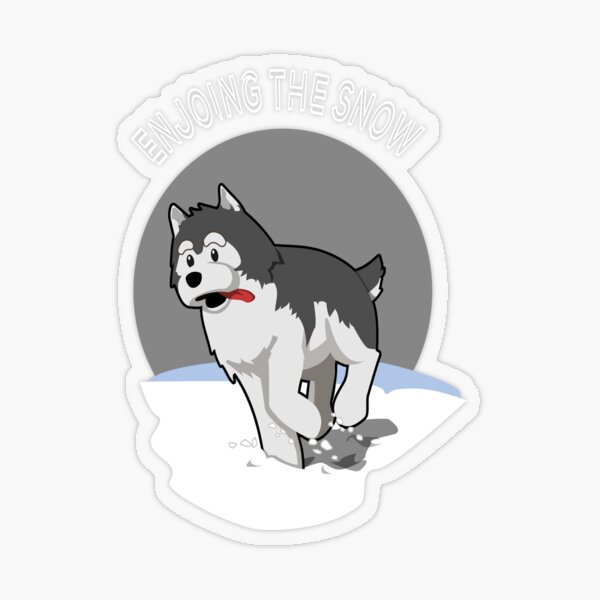 Dog Walk In The Snow - Funny Dog - Snow Transparent Sticker