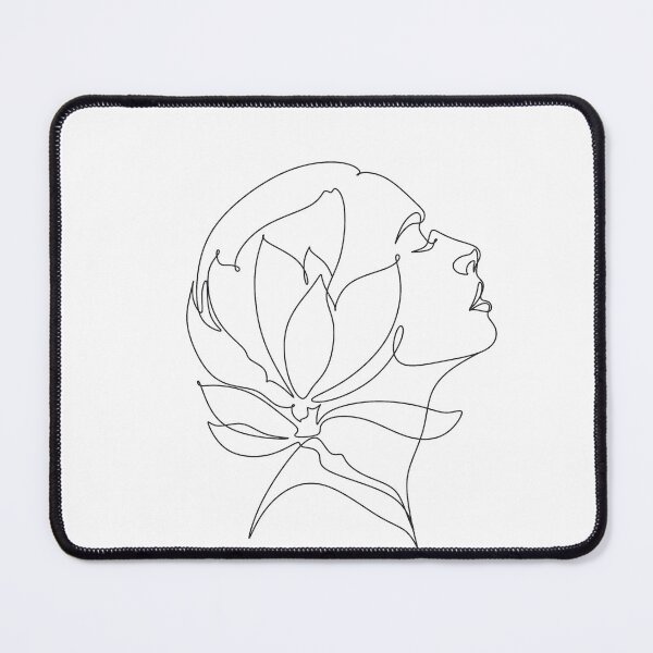 Item preview, Woman Line Art Drawing. Flower  Magnolia illustration designed and sold by OneLinePrint.