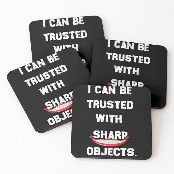 Item preview, I Can Be Trusted With Sharp Objects - Funny Quote Scary Clown Design Gift Idea For Humor Lovers designed and sold by Prince - Bestseller ★★★★★.