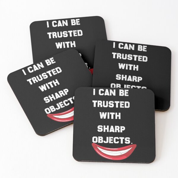 Item preview, I Can Be Trusted With Sharp Objects - Funny Quote Scary Clown Design Gift Idea For Humor Lovers designed and sold by Prince - Bestseller ★★★★★.