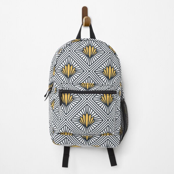 Item preview, Clam Shell Art Deco Pattern - Retro Black Yellow Gold Nautical Navy Sea designed and sold by Millusti.