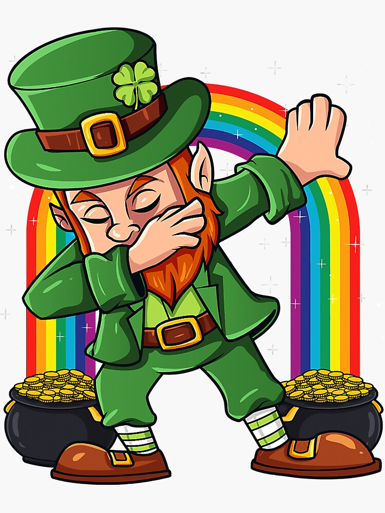 Dabbing Leprechaun St. Patrick's Day' Sticker