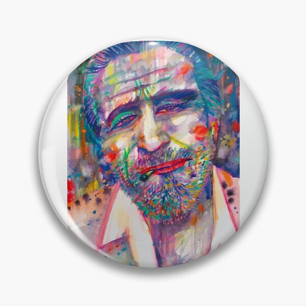 Item preview, CHARLES BUKOWSKI watercolor portrait .4 designed and sold by lautir.