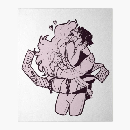 Cute anime couple kiss Art Board Print for Sale by SADDESTONE