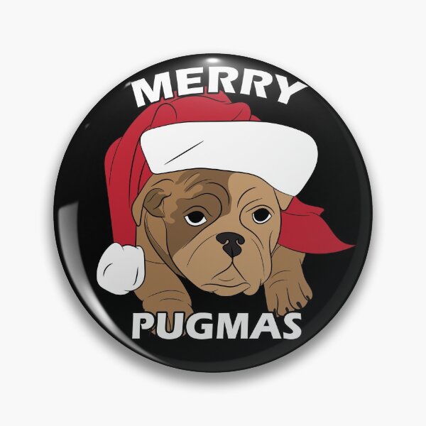 Item preview, Merry Pug Christmas dog face design designed and sold by SamRVstore.