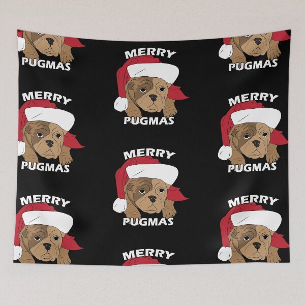 Item preview, Merry Pug Christmas dog face design designed and sold by SamRVstore.