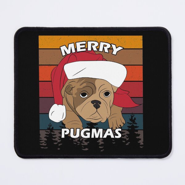 Item preview, Merry Pug Christmas distressed sunset retro dog face design designed and sold by SamRVstore.