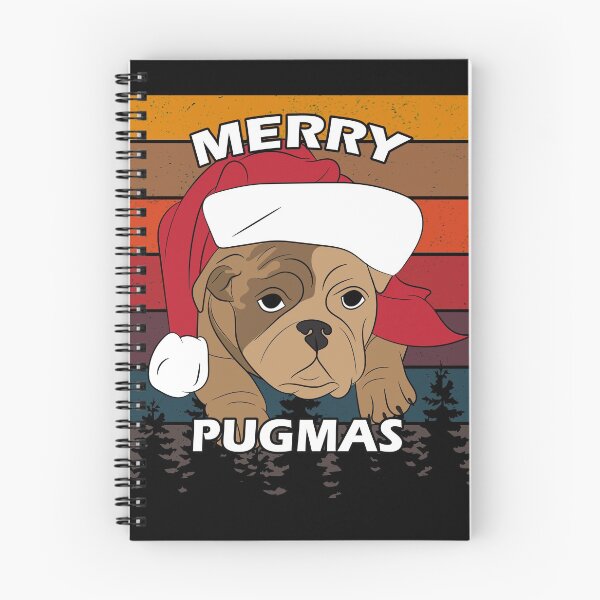 Item preview, Merry Pug Christmas distressed sunset retro dog face design designed and sold by SamRVstore.