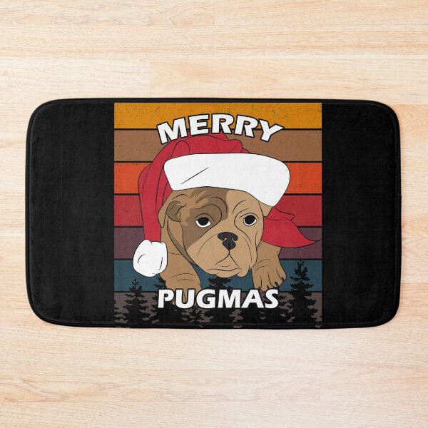 Item preview, Merry Pug Christmas distressed sunset retro dog face design designed and sold by SamRVstore.