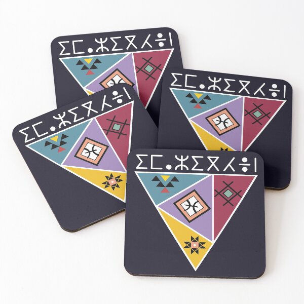 Item preview, triangular shaped colorful amazigh pattern designed and sold by raninou.
