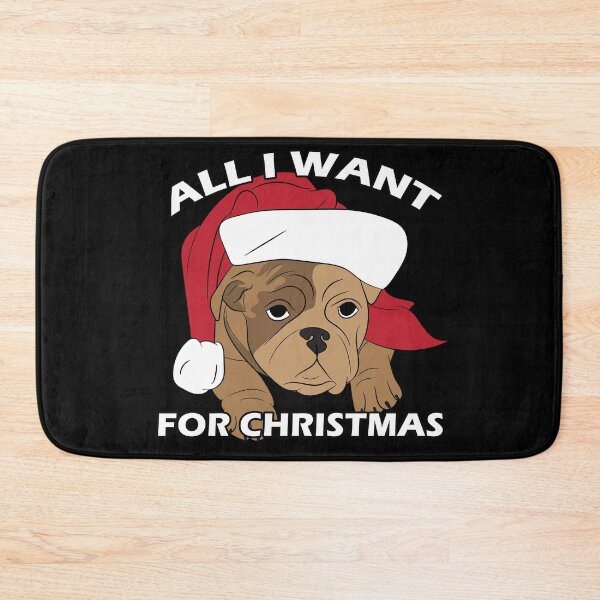 Item preview,  Merry Pug Christmas all I want for Christmas quote/saying artistic dog face design designed and sold by SamRVstore.