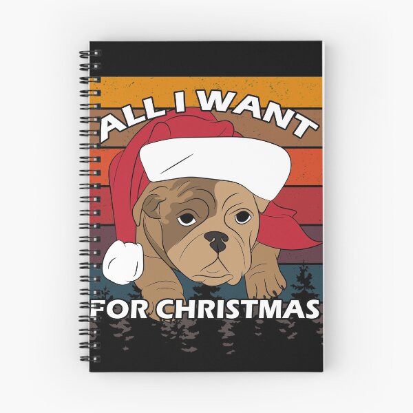 Item preview, Merry Pug Christmas all I want for Christmas distressed sunset retro dog face design designed and sold by SamRVstore.