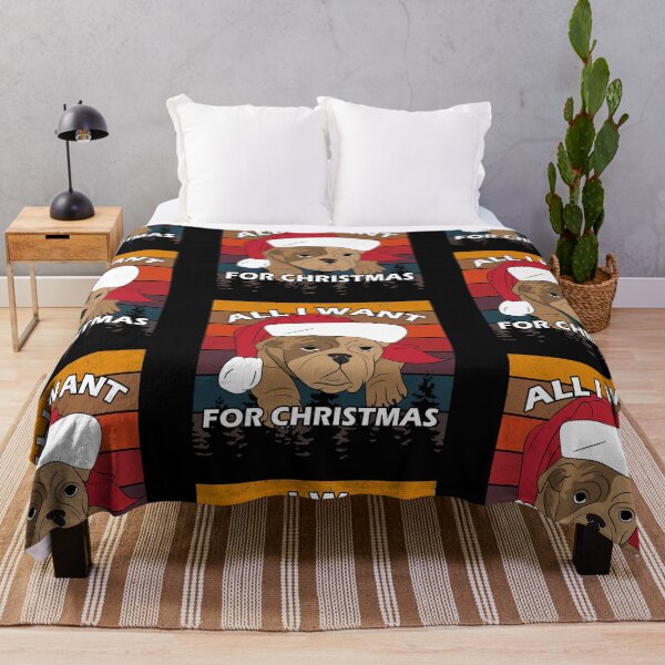 Item preview, Merry Pug Christmas all I want for Christmas distressed sunset retro dog face design designed and sold by SamRVstore.