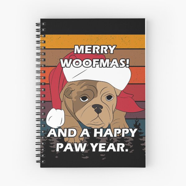 Item preview, Merry Pug Christmas, merry woofmas! and a happy new year distressed sunset retro dog face design designed and sold by SamRVstore.