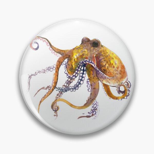 Item preview, Octopus, Yellow Orange home decor designed and sold by surenart.