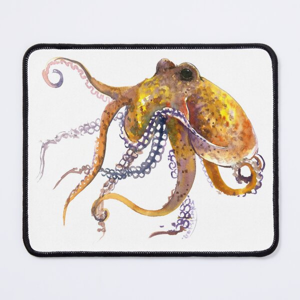Item preview, Octopus, Yellow Orange home decor designed and sold by surenart.