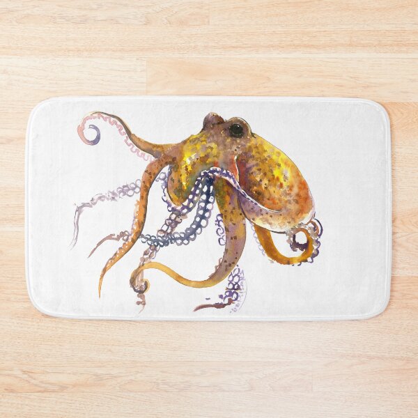 Item preview, Octopus, Yellow Orange home decor designed and sold by surenart.