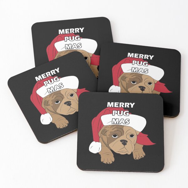 Item preview, Merry Pug Christmas artistic dog face design designed and sold by SamRVstore.