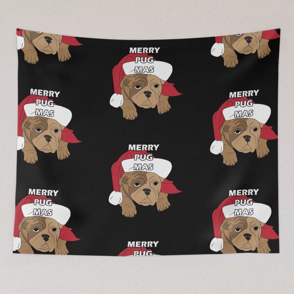 Item preview, Merry Pug Christmas artistic dog face design designed and sold by SamRVstore.