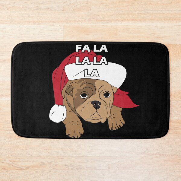 Item preview, Merry Pug Christmas fa la la la saying/quote artistic dog face design designed and sold by SamRVstore.