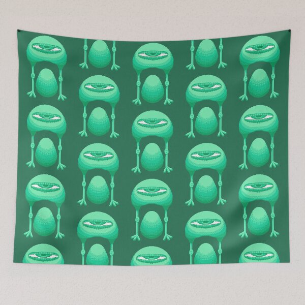 Item preview, One-Eyed Monster with Egg (green) designed and sold by Owl-n-bear.