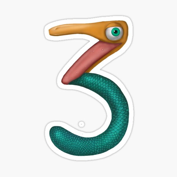 Monster Number 3 Sticker