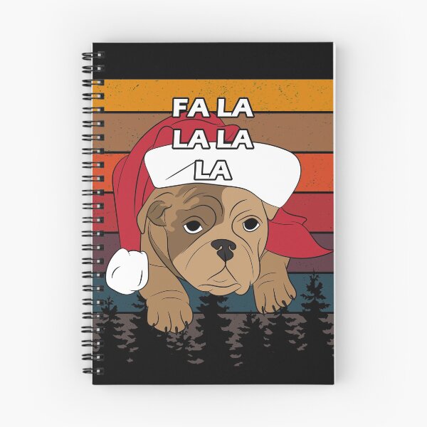 Item preview, Merry Pug Christmas, fa la la la la distressed sunset retro dog face design designed and sold by SamRVstore.