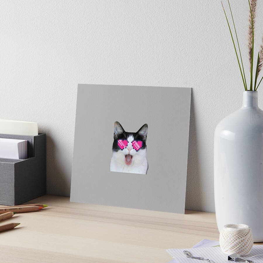 Beluga Discord - Beluga Cat - Pixel Pink Glasses Art Board Print for Sale  by DiensDesign