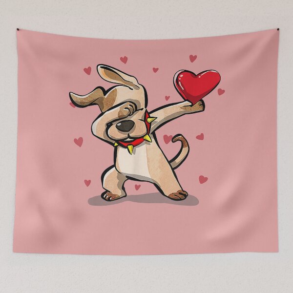 Item preview, Cool Dog Dabbing Dance Valentine Day Heart Costume Men  designed and sold by Valentine2283.